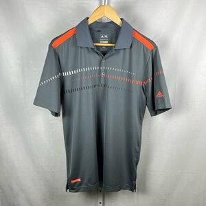 Adidas PureMotion Grey Orange Short Sleeve Mens Golf Polo Size Small